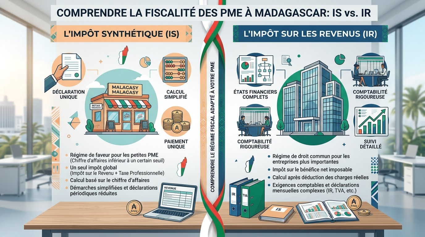 Fiscalité des PME à Madagascar : Comprendre l&rsquo;Impôt Synthétique (IS) et l’Impôt sur les Revenus (IR)